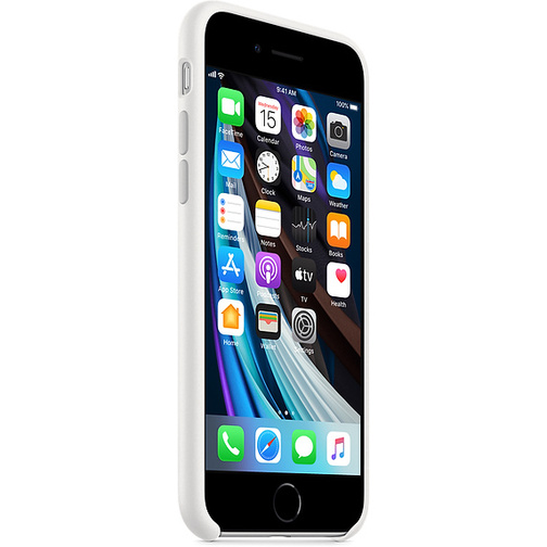Coque en silicone Apple pour iPhone SE Blanc